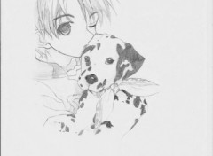 Wallpapers Art - Pencil Angel & Dog