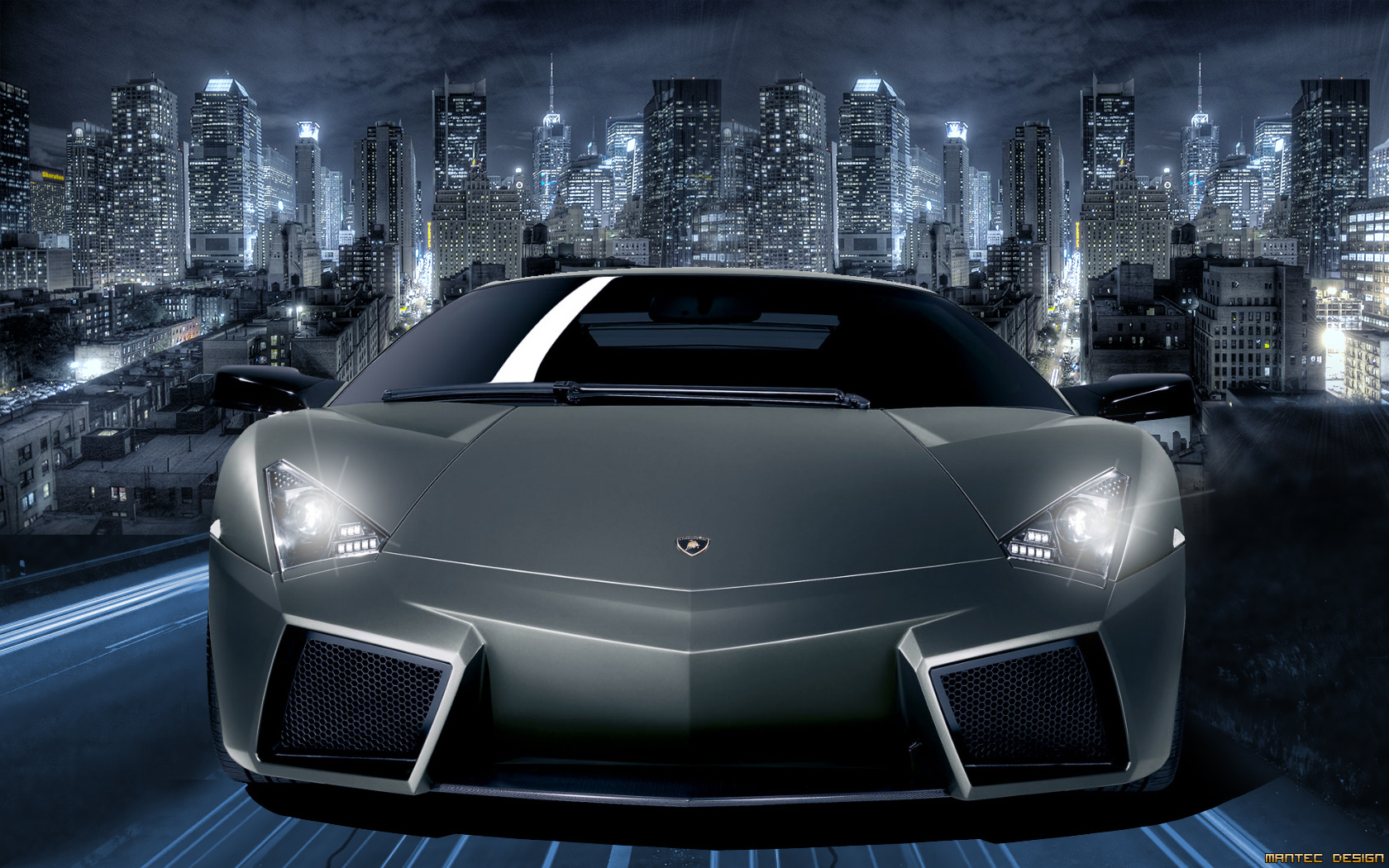 Wallpapers Cars Lamborghini Reventon by night