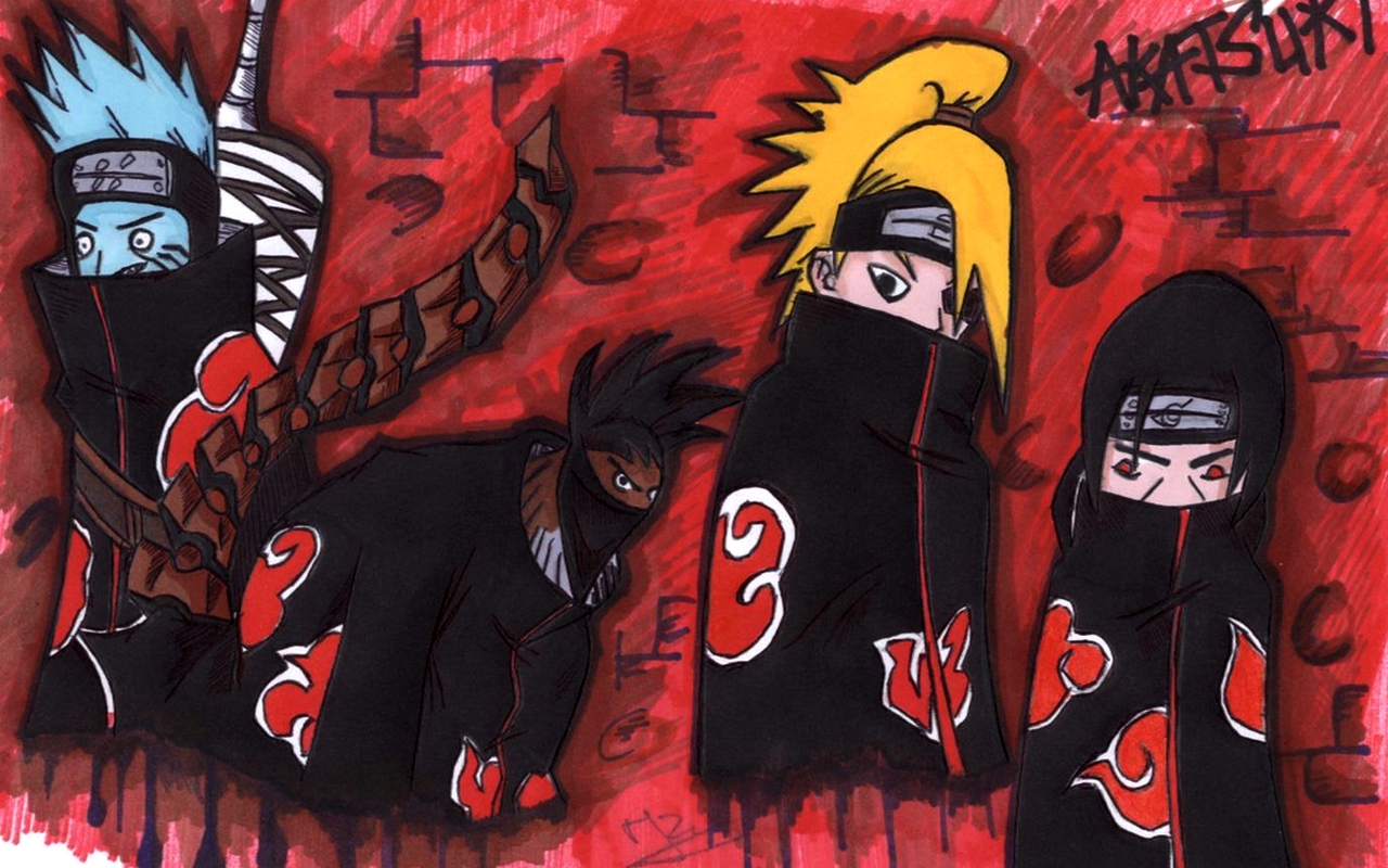 Wallpapers Art - Pencil Manga - Naruto akatsuki chibi