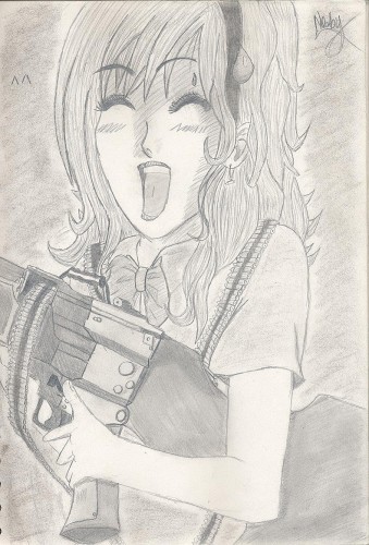 Fonds d'cran Art - Crayon Manga - Divers machine girl