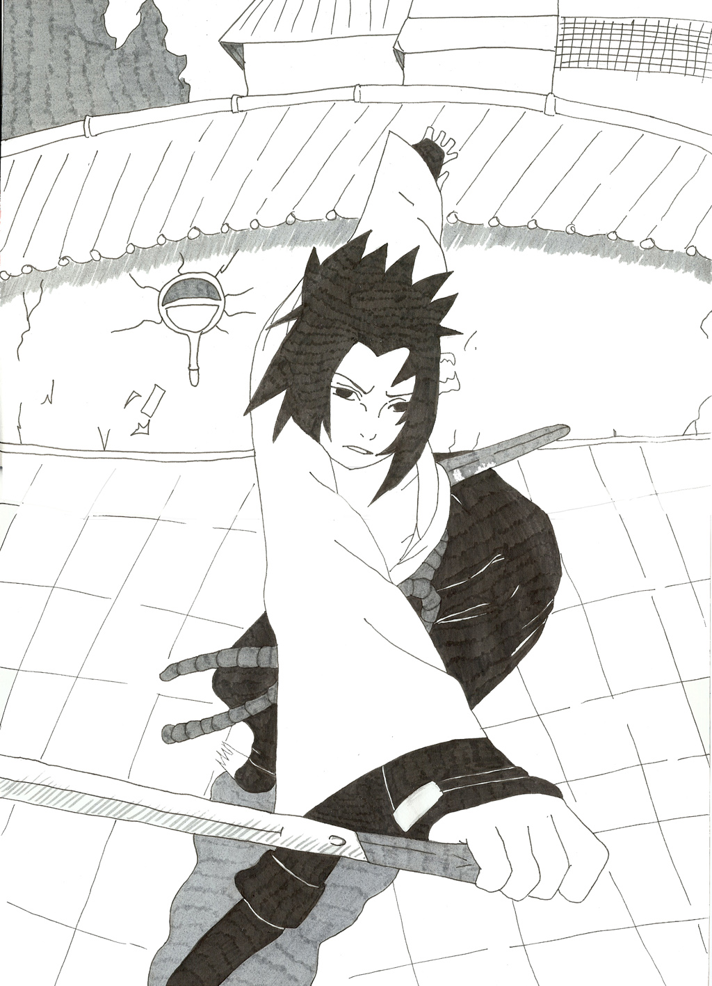 Wallpapers Art - Pencil Manga - Naruto Sasuke