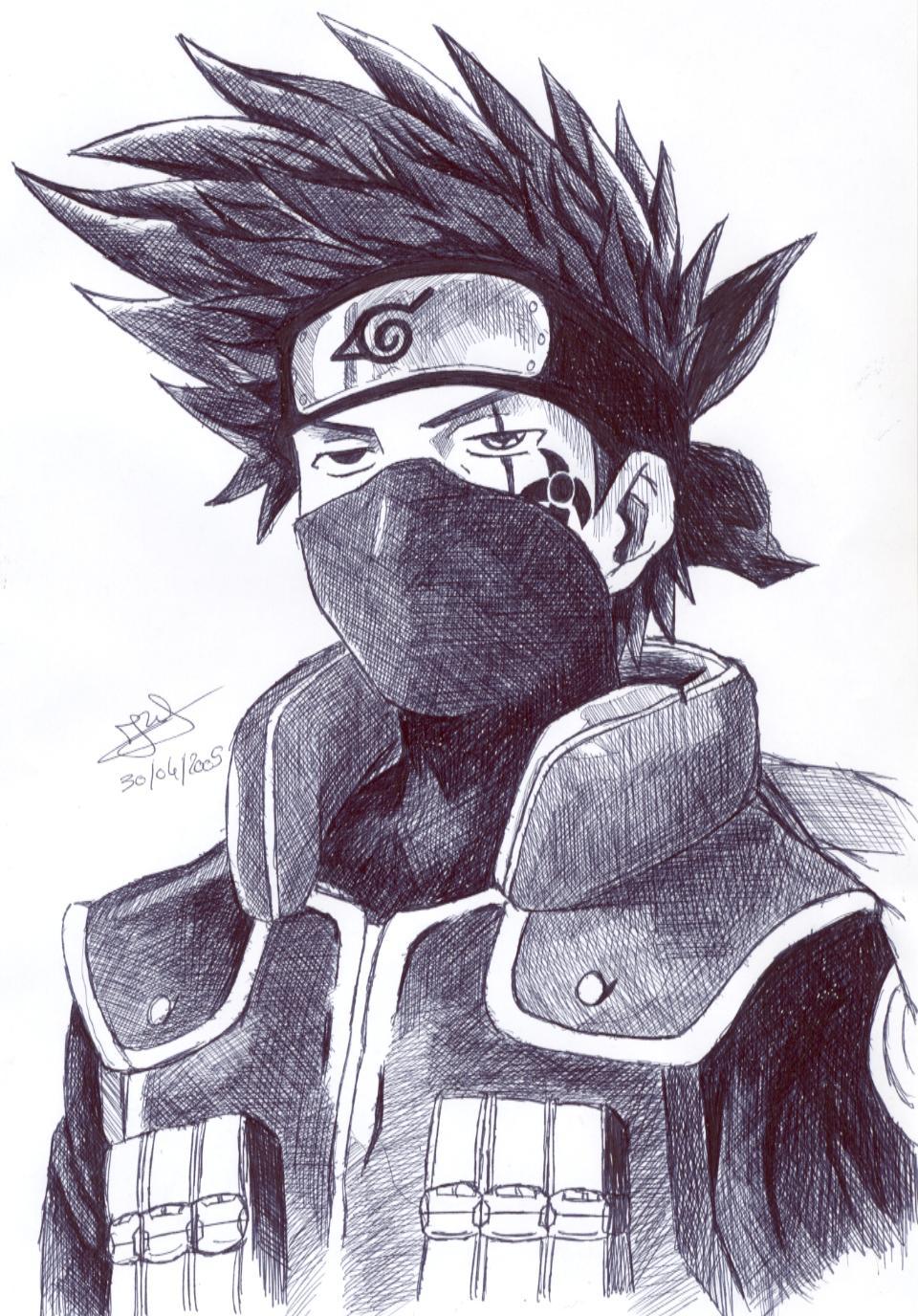 Fonds d'cran Art - Crayon Manga - Naruto kakashi