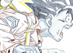 Fonds d'cran Art - Crayon Goku sur moto
