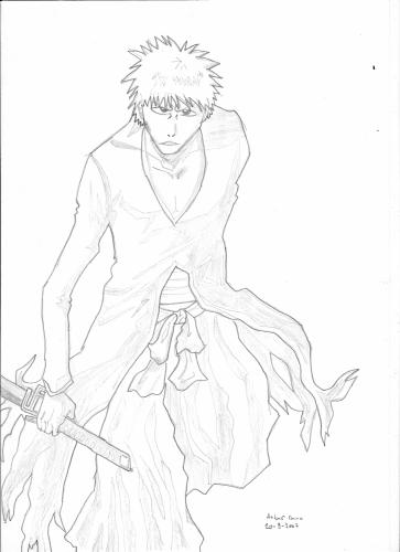 Fonds d'cran Art - Crayon Manga - Bleach ichigo shinigami