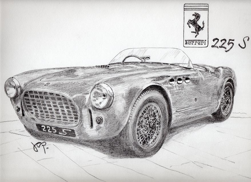 Wallpapers Art - Pencil Cars and motorbikes Ferrari 225s