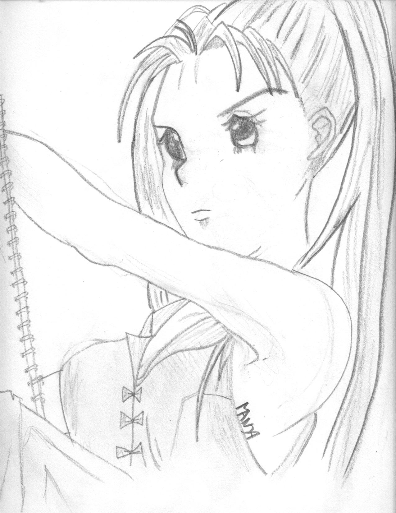 Fonds d'cran Art - Crayon Manga - Personnages fille manga