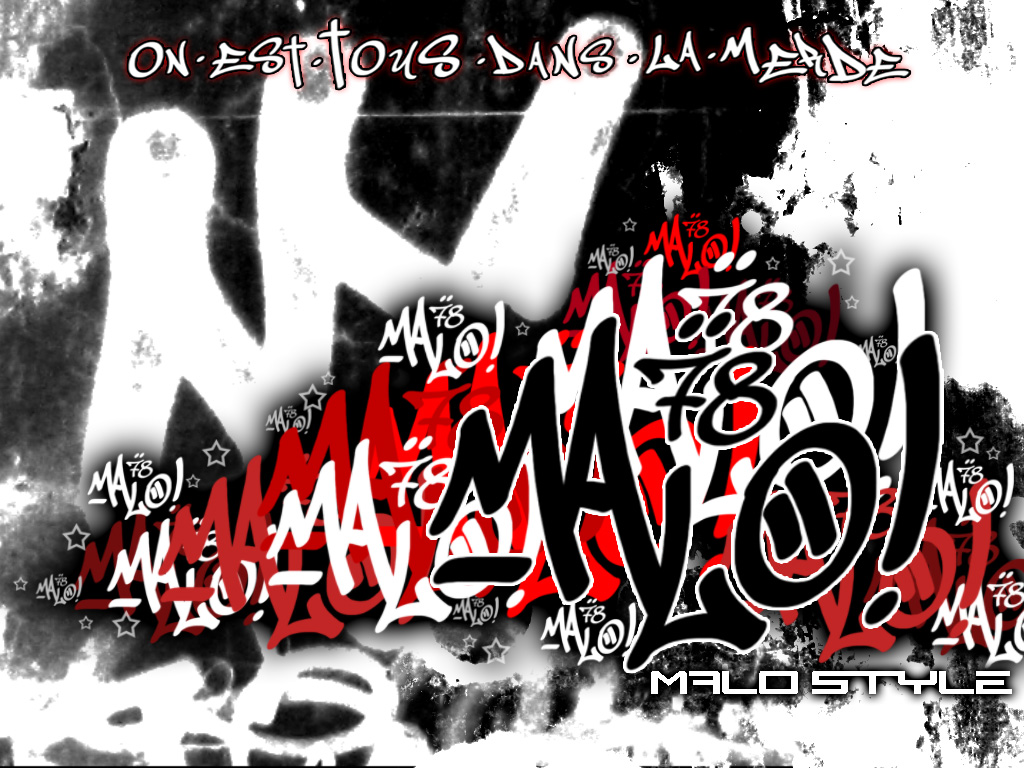 Wallpapers Digital Art Graffitis - Typography dond d'ecran Malo 78 yveline on est tous dans la merde