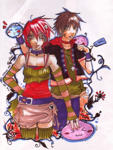 Fonds d'cran Art - Crayon Manga - Personnages Bloup