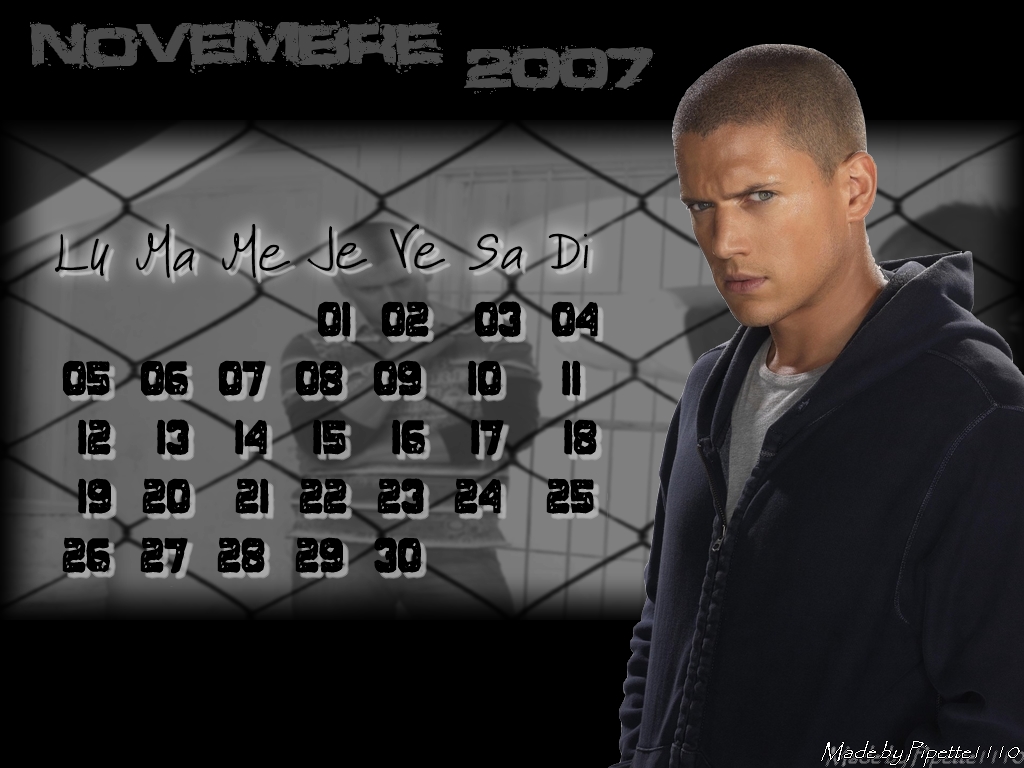 Wallpapers Digital Art Calendars Calendrier Novembre 2007 Prison Break