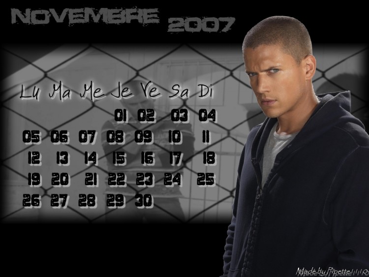 Wallpapers Digital Art Calendars Calendrier Novembre 2007 Prison Break