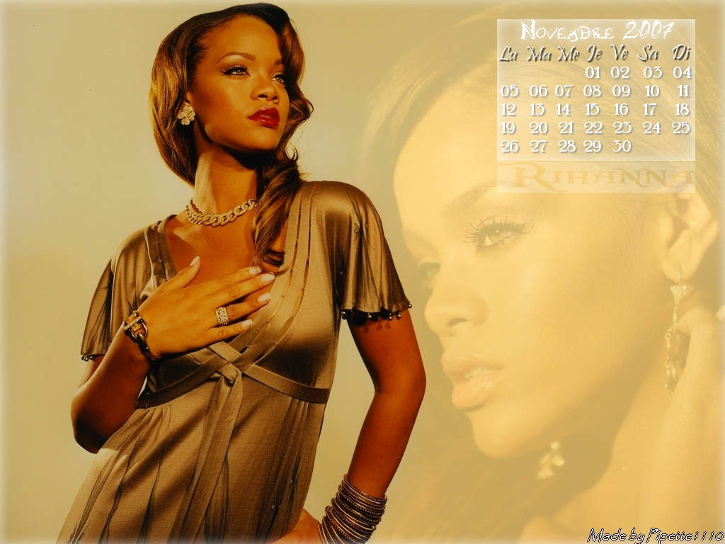 Wallpapers Digital Art Calendars Calendrier Novembre 2007 Rihanna