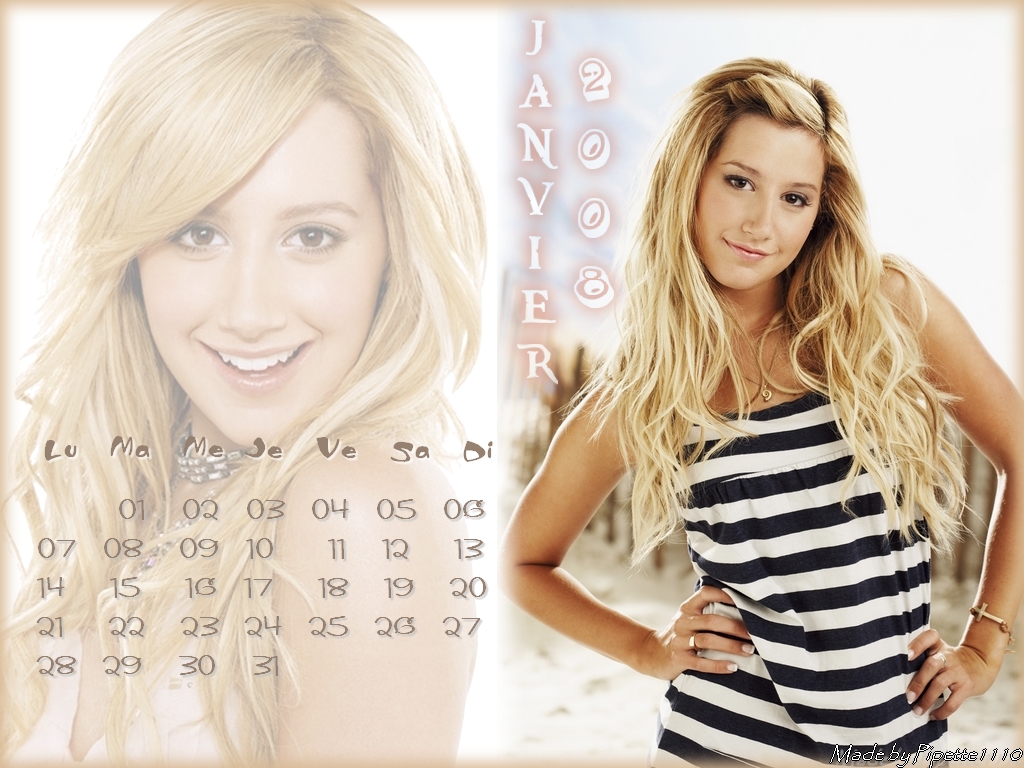 Fonds d'cran Art - Numrique Calendriers Calendrier Janvier 2008 Ashlee Tisdale