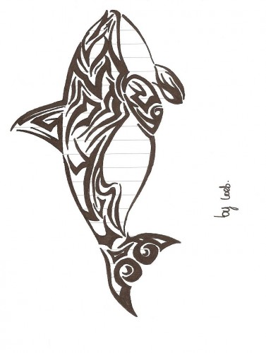 Wallpapers Art - Pencil Animals - Orcas Wallpaper N183665