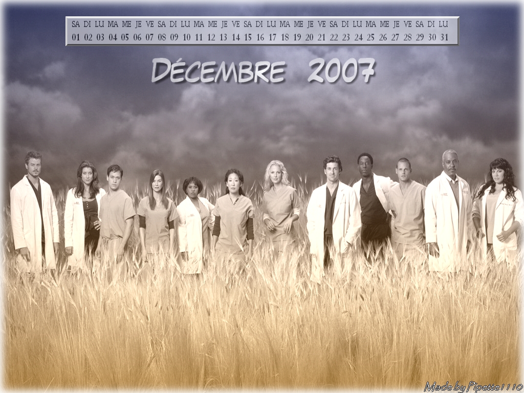 Wallpapers Digital Art Calendars Calendrier Dcembre 2007 Grey's Anatomy