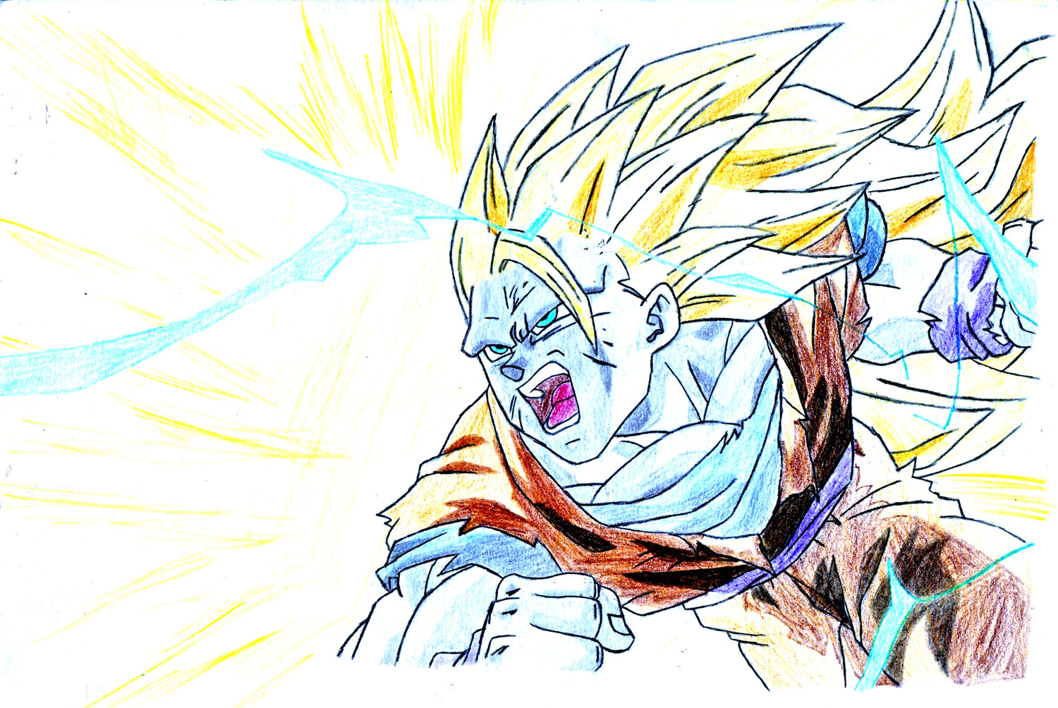 Fonds d'cran Art - Crayon Manga - Dragon Ball Z Goku 3rd form