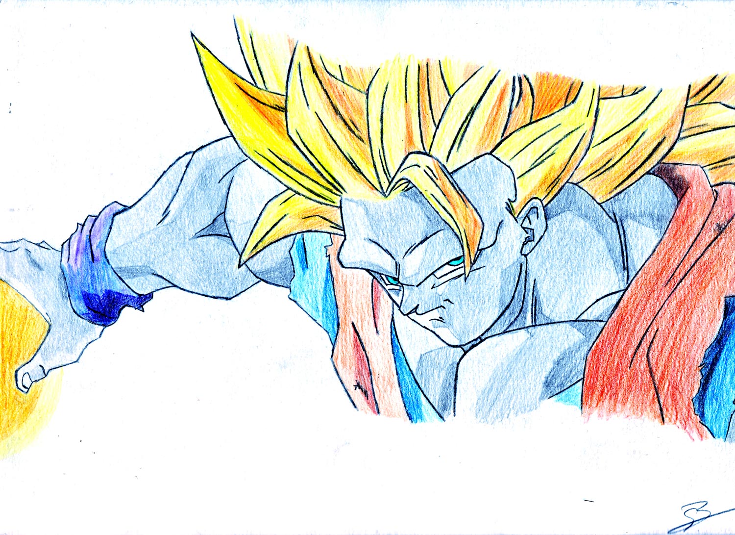 Fonds d'cran Art - Crayon Manga - Dragon Ball Z Goku 3rd form