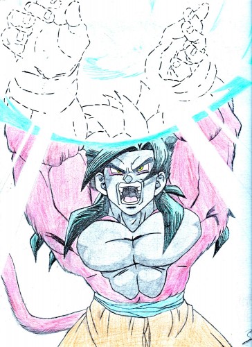 Fonds d'cran Art - Crayon Manga - Dragon Ball Z Goku 4th form