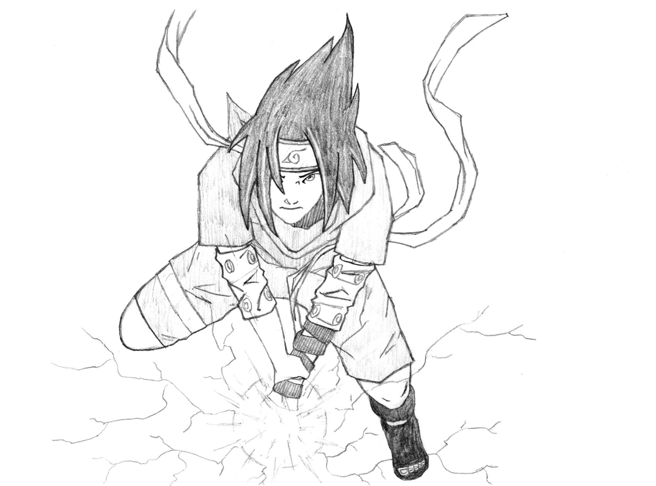 Wallpapers Art - Pencil Manga - Naruto Sasuke