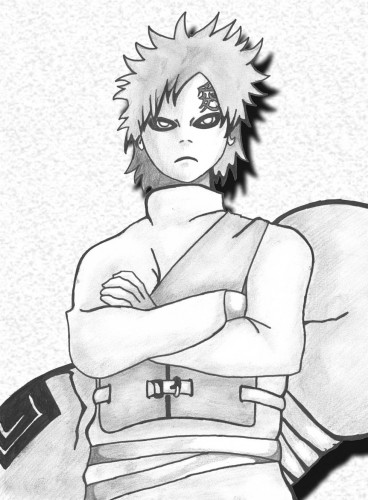 Wallpapers Art - Pencil Manga - Naruto Gaara