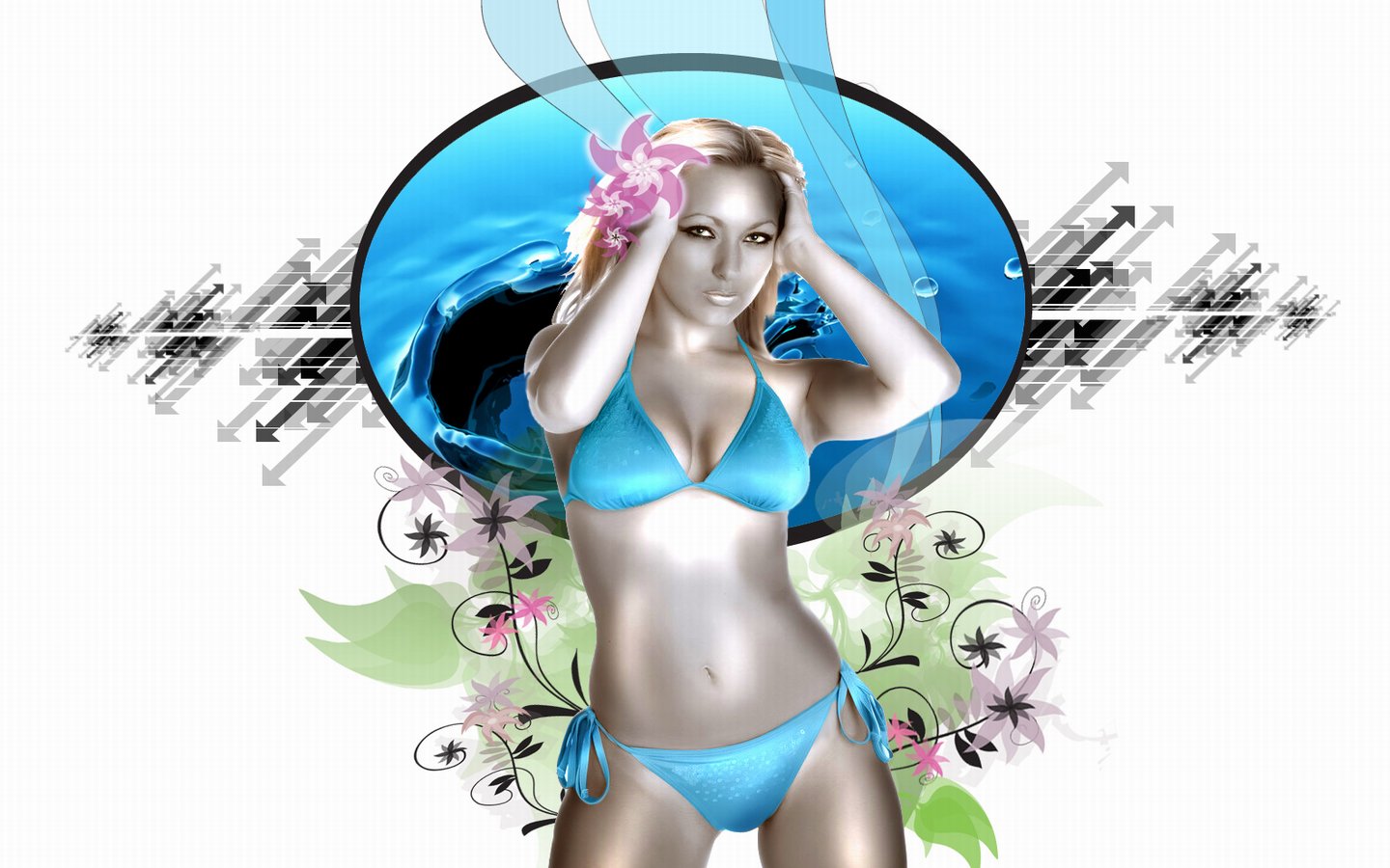 Wallpapers Digital Art Women - Femininity Aqua