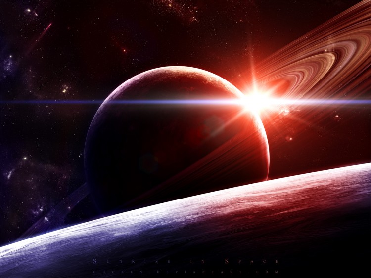 Wallpapers Digital Art Science-Fiction - Robots Sunrise in Space