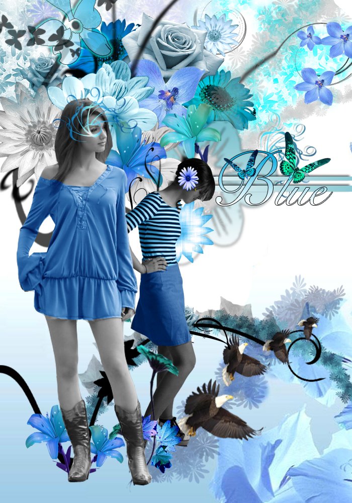 Wallpapers Digital Art Women - Femininity Bleu