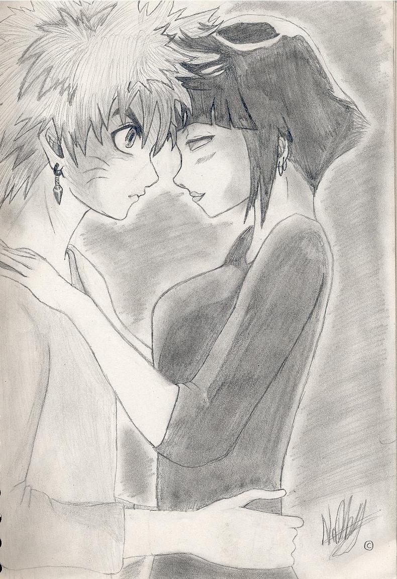 Fonds d'cran Art - Crayon Manga - Naruto naruto+hinata = loVE ?