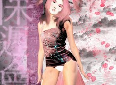 Wallpapers Digital Art Geisha en rose