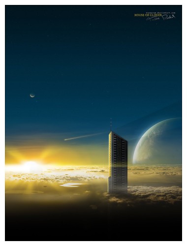 Wallpapers Digital Art Space - Universe Maison de nuages