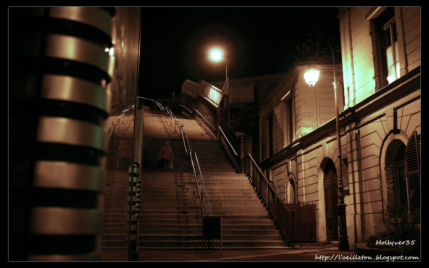 Wallpapers Constructions and architecture Stairs Escalier  Saint-Cloud de nuit