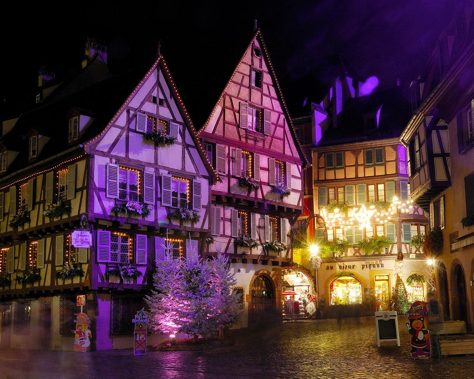 Wallpapers Constructions and architecture Decoration Lumieres sur la Ville de Colmar