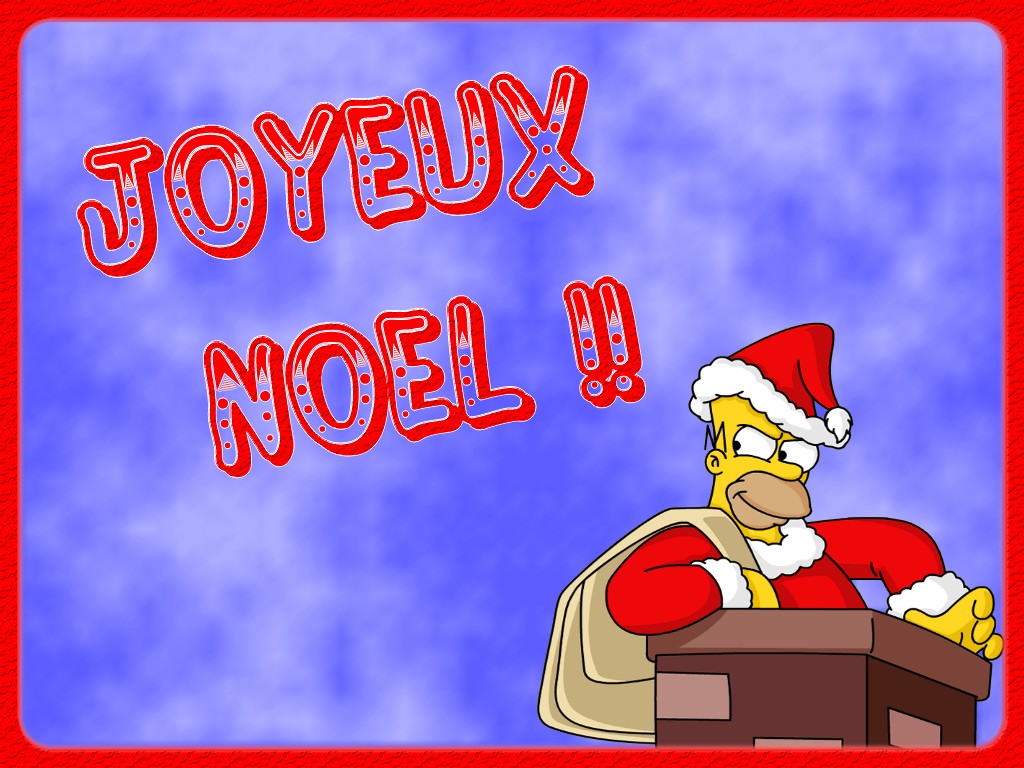 Wallpapers Cartoons The Simpsons Homer noel