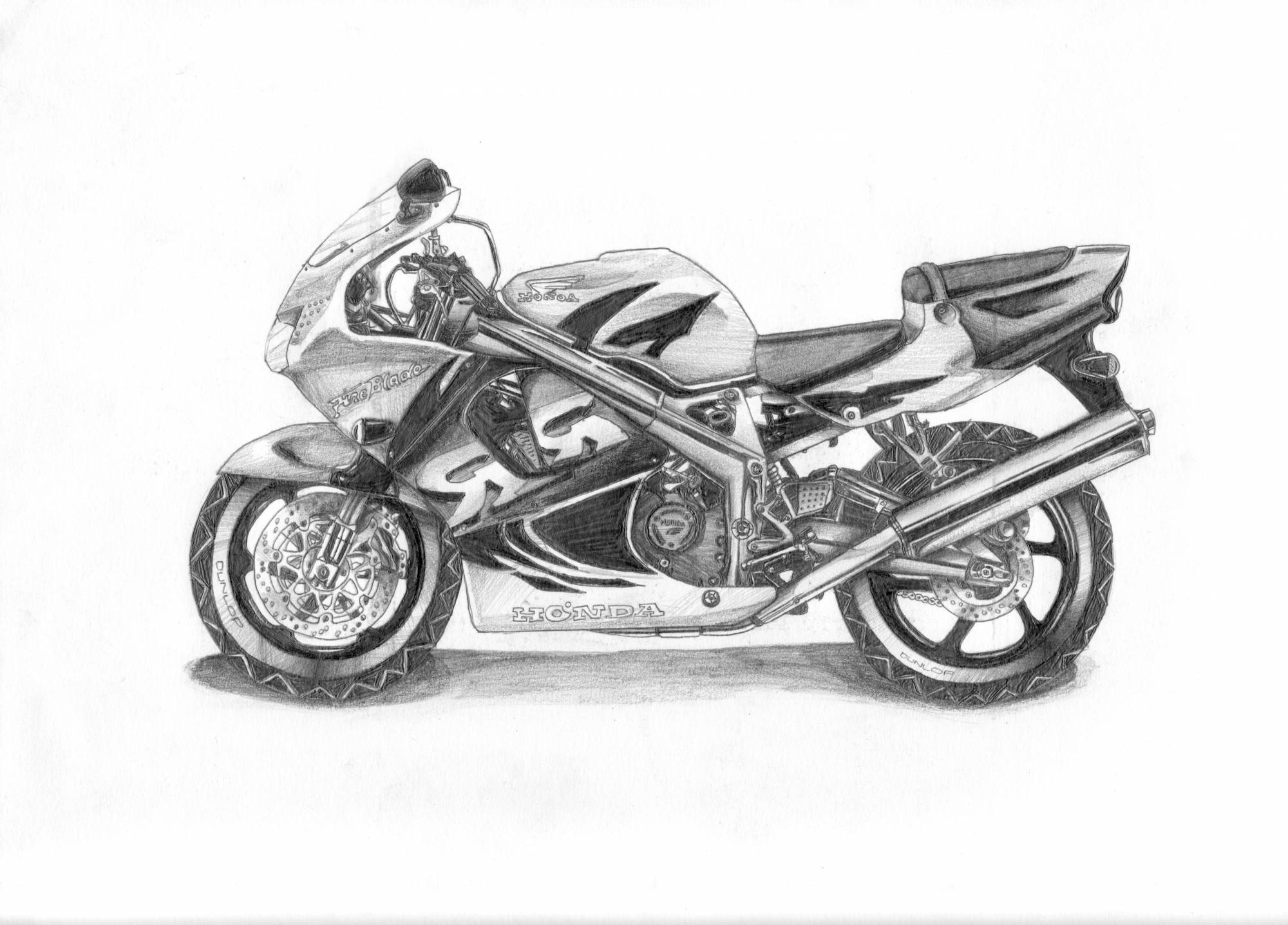 Fonds d'cran Art - Crayon Voitures et Motos Honda fire blade