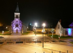 Fonds d'cran Constructions et architecture place du poinonnet et son glise illumine