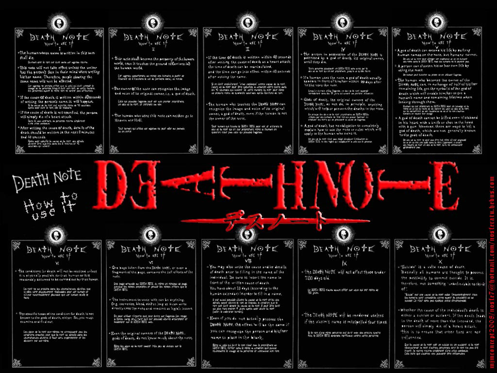 Fonds d'cran Manga Death Note How to use it.....