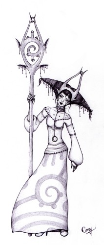 Wallpapers Art - Pencil Fantasy - Witches Chamane