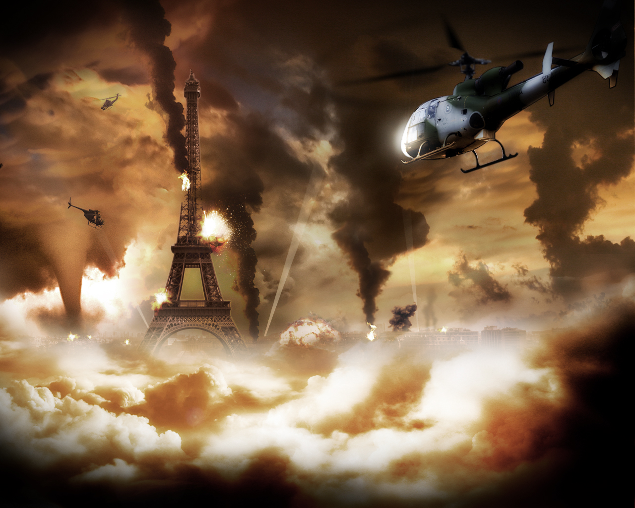 Wallpapers Digital Art Hell war in paris