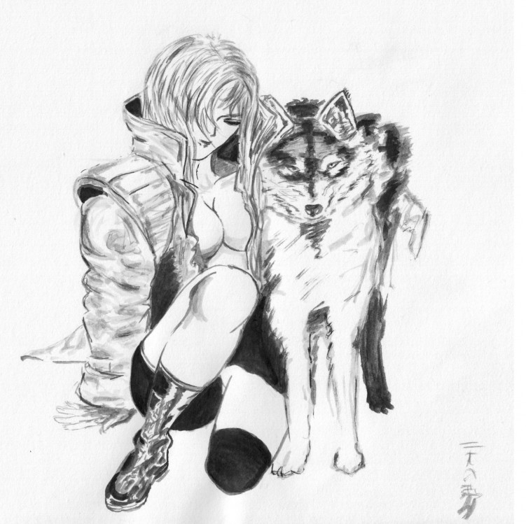 Wallpapers Art - Painting Characters Wolf et loup