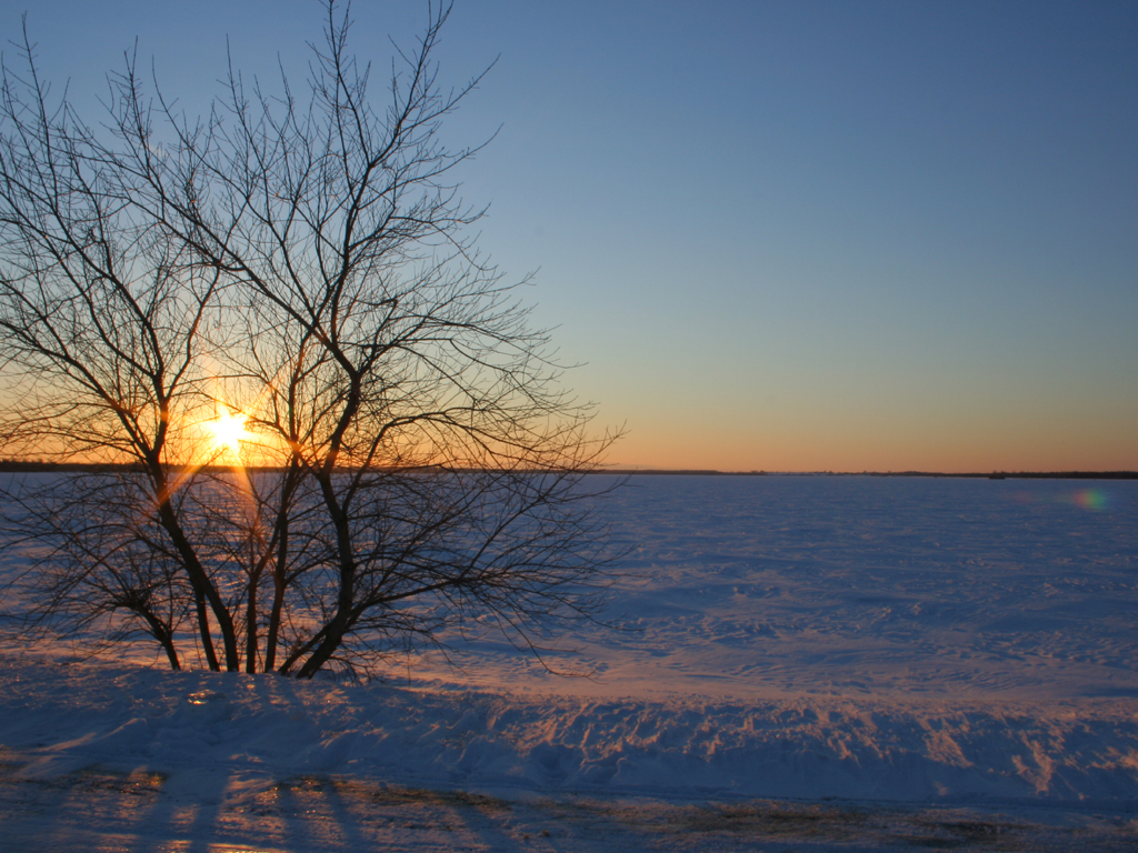 Fonds d'cran Nature Couchers et levers de Soleil Coucher Glacial