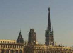 Wallpapers Constructions and architecture la cathdrale de rouen depuis la seine