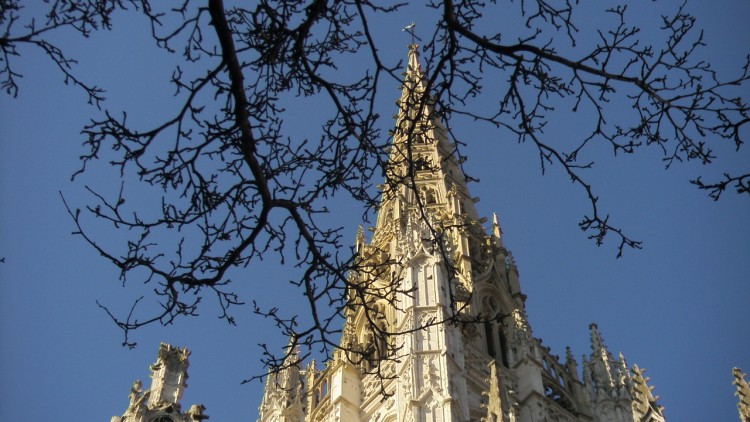 Fonds d'cran Constructions et architecture Edifices Religieux l'glise saint maclou de rouen devant un arbre