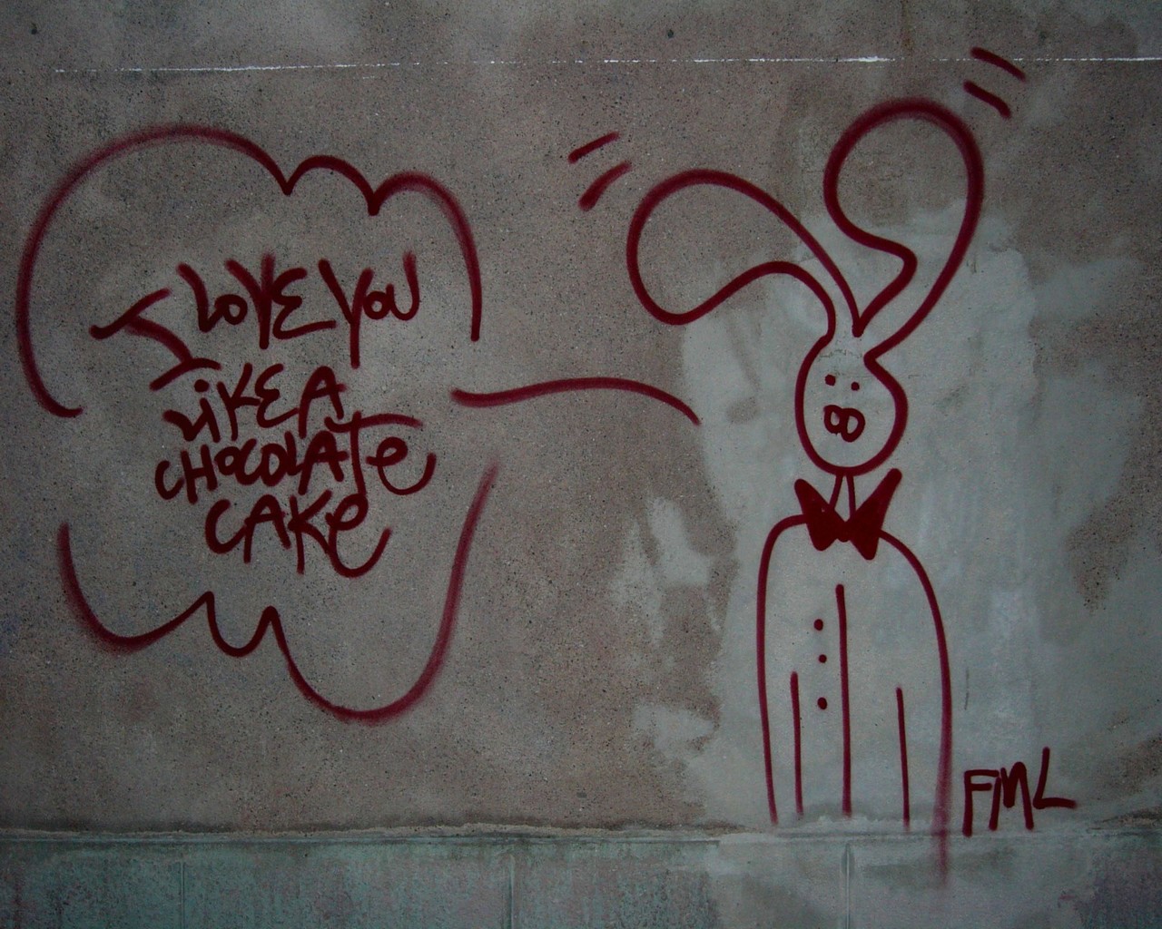 Wallpapers Art - Painting Graffitis I Love you like a chocolate cake