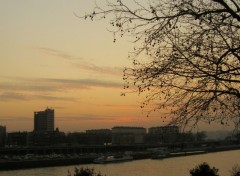 Wallpapers Nature le coucher de soleil sur la seine  Rouen