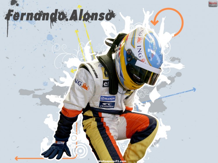 Fonds d'cran Sports - Loisirs Formule 1 Fernando Alonso 2008