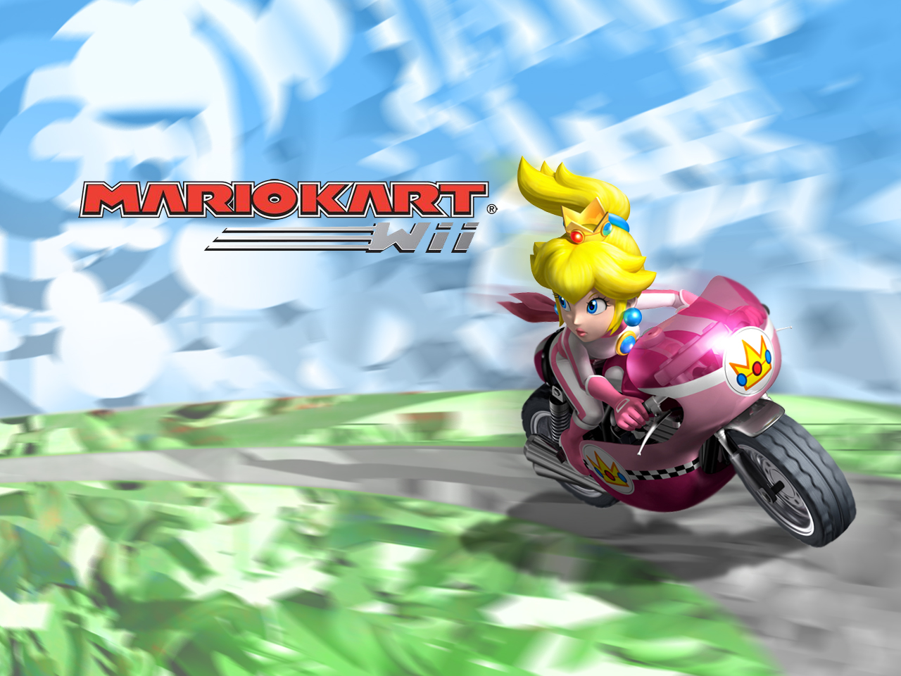 Fonds d'cran Jeux Vido Mario Kart Wii Peach