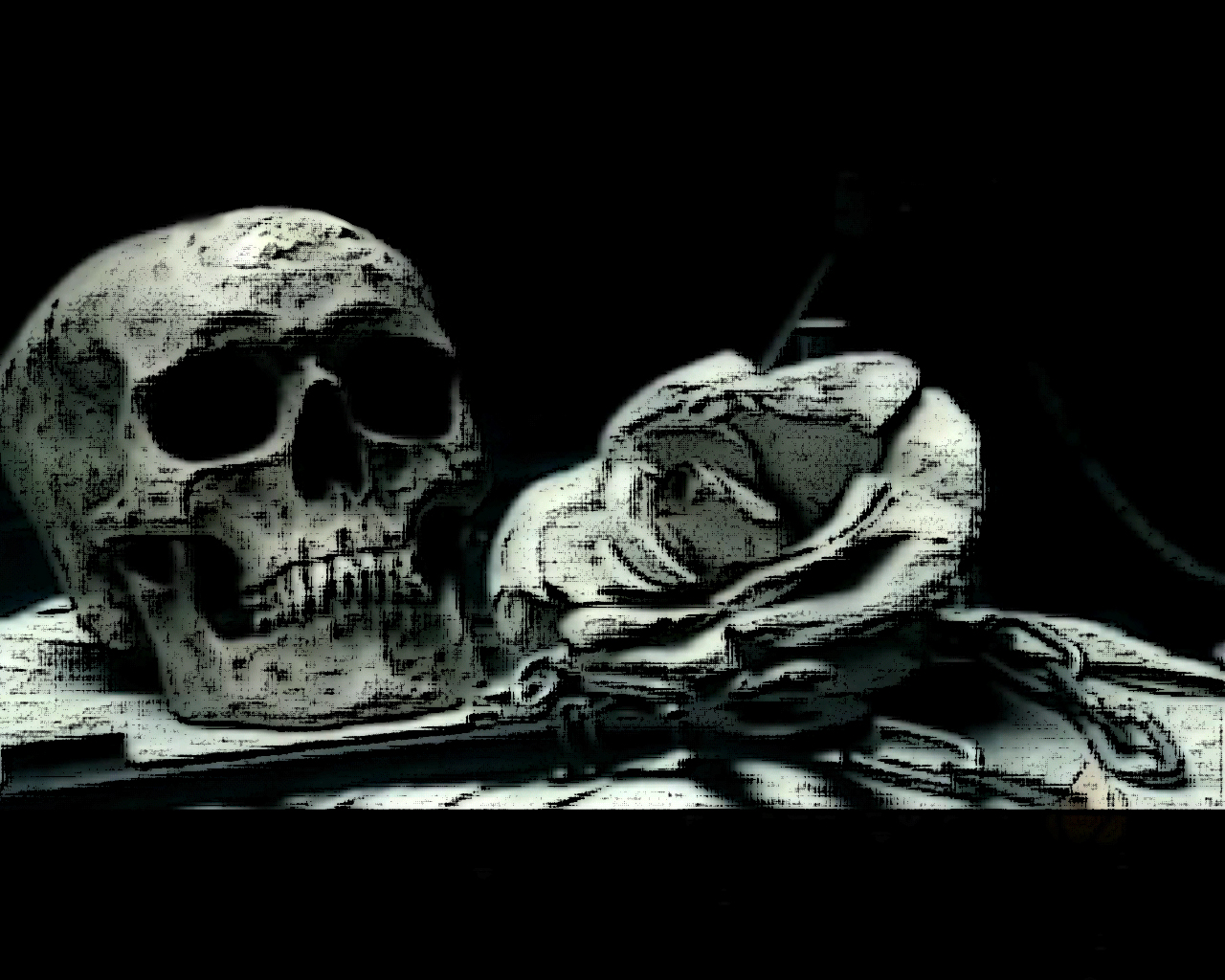 Wallpapers Fantasy and Science Fiction Death skull&rose