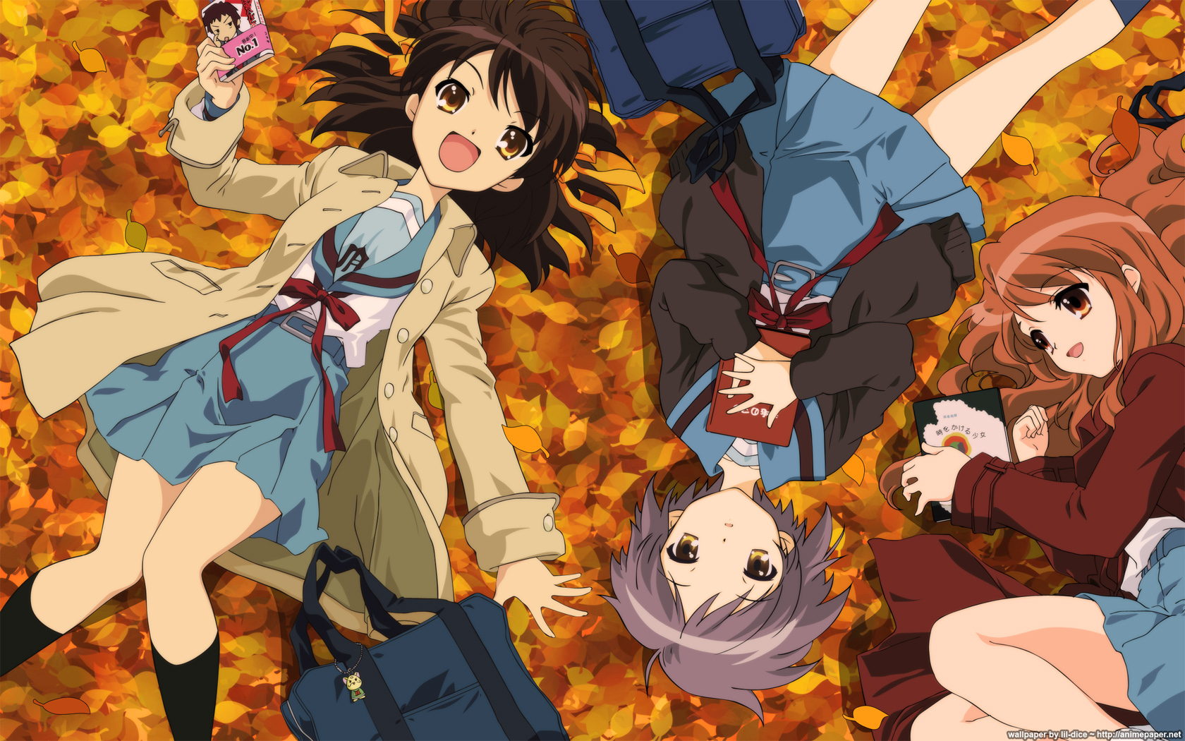 Wallpapers Manga Suzumiya Haruhi No Yuutsu trio girls