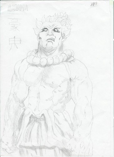 Fonds d'cran Art - Crayon Manga - Street Fighters akuma *2