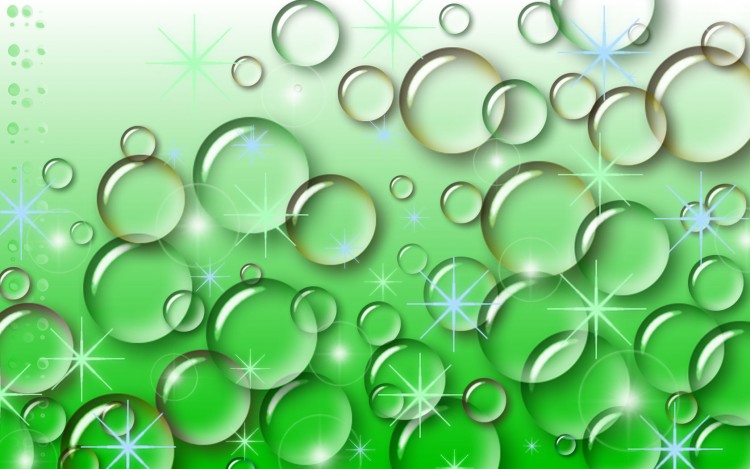 Wallpapers Digital Art Elements : air, water, fire, earth bulles vertes