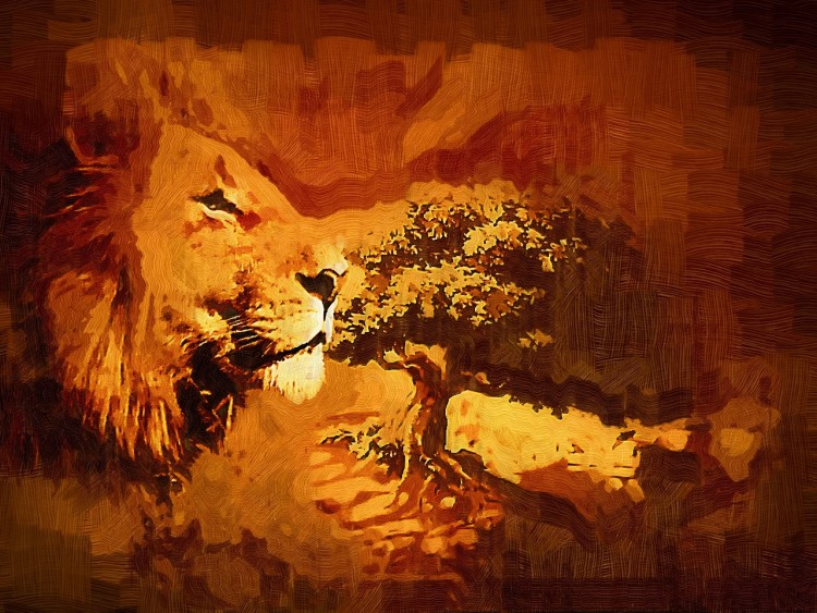 Wallpapers Digital Art Animals le roi et l'arbre